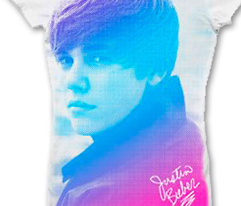 Justin Bieber - Leaf On White (Youth Sizes)